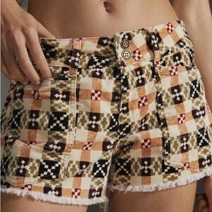 Anthropologie Pilcro Plaid Corduroy Women Shorts